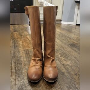 Diba True Tan/Brown Leather Knee-High Riding Boots